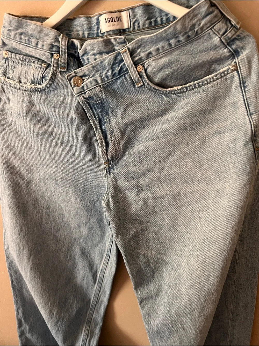 Agolde criss cross High-Rise Straight jeans distressed ripped mother Levi’s 29